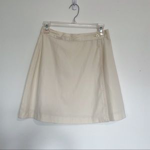 90s White Wrap Mini Skirt